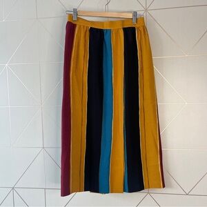Vintage 100% Silk Wrap Midi Skirt